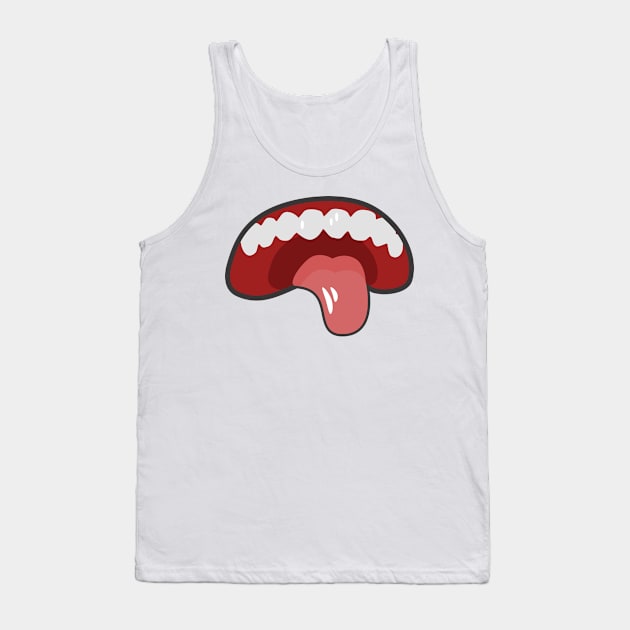 Cartoon Mouths Face Tank Top by Designerabhijit